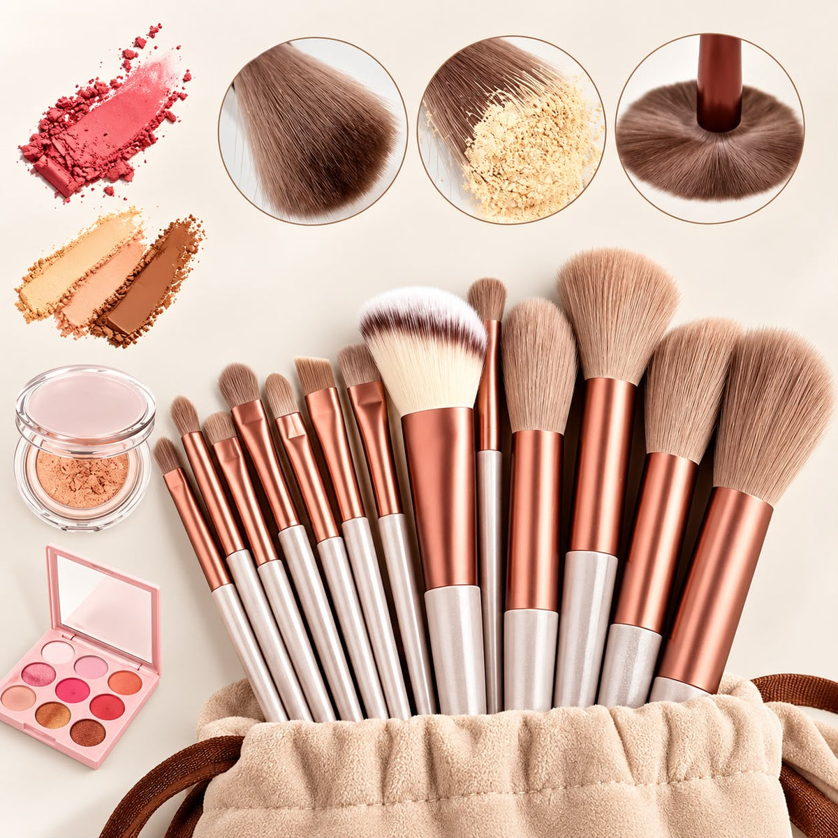Set de 13 Pinceaux de Maquillage Lunearia