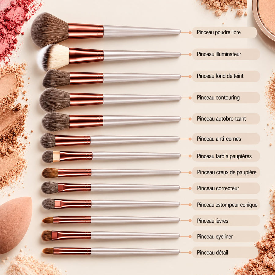 Set de 13 Pinceaux de Maquillage Lunearia