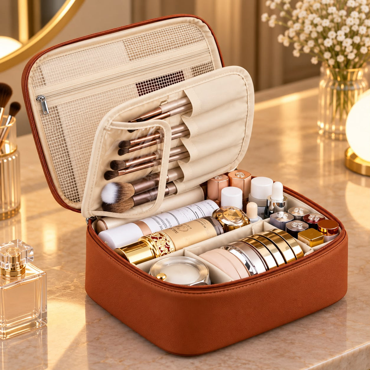 Lunearia Double-Layer Makeup Bag