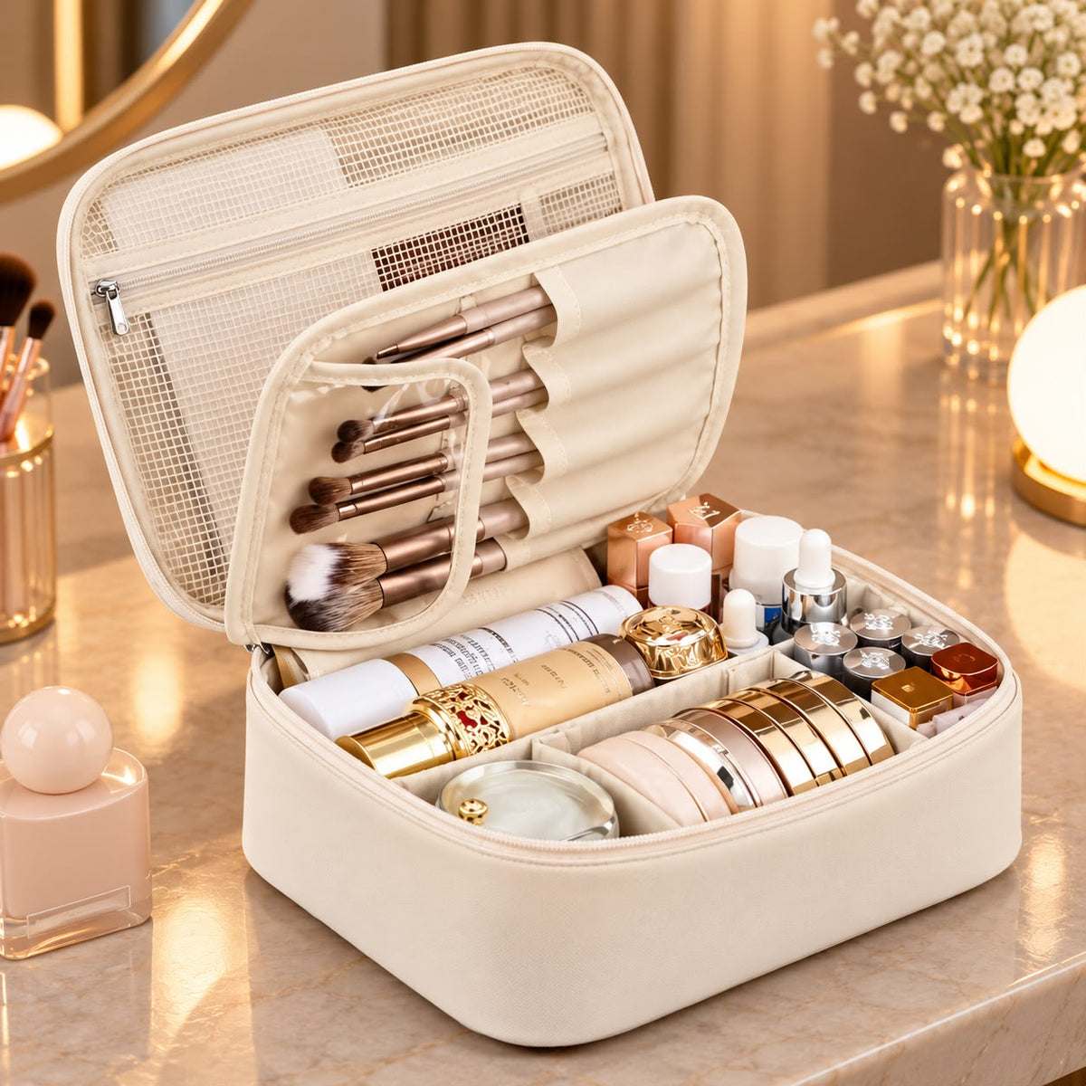 Lunearia Double-Layer Makeup Bag
