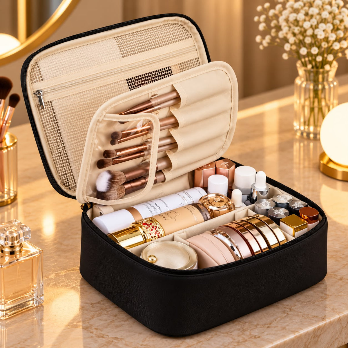 Lunearia Double-Layer Makeup Bag