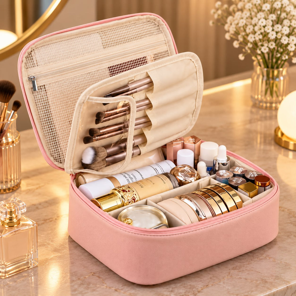 Lunearia Double-Layer Makeup Bag
